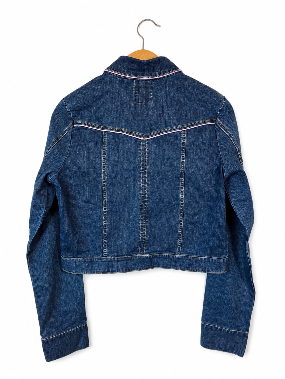 Lady Enyce Cropped Denim Jacket Embellished Size XL VTG Y2K Western Streetwear - Picture 3 of 12